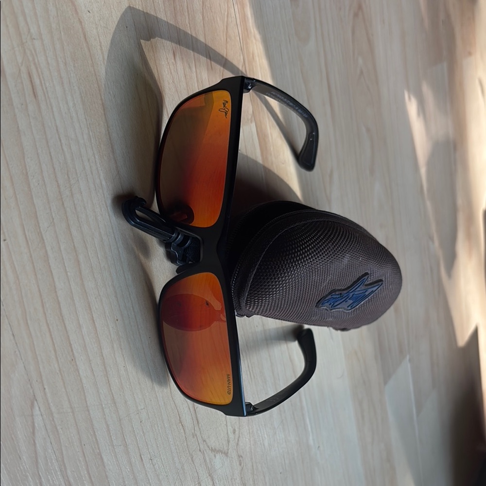Maui Jim Black Sunglasses with Fiery Lenses